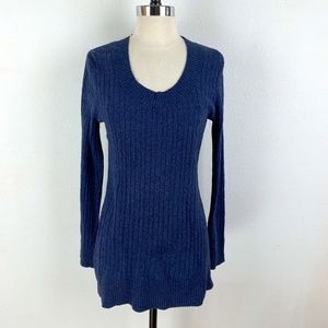 Merona Womens Cotton/Wool/Rabbit Blend Dark Blue Pullover Sweater Long Sleeve M